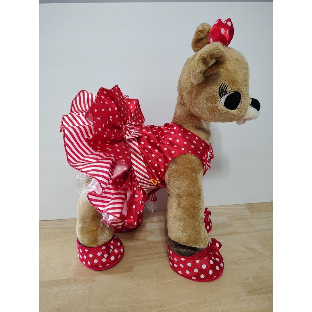 Build A Bear CLARICE Rudolph Red Nose Reindeer W/Heart, Full Outfit, Shoes 15"